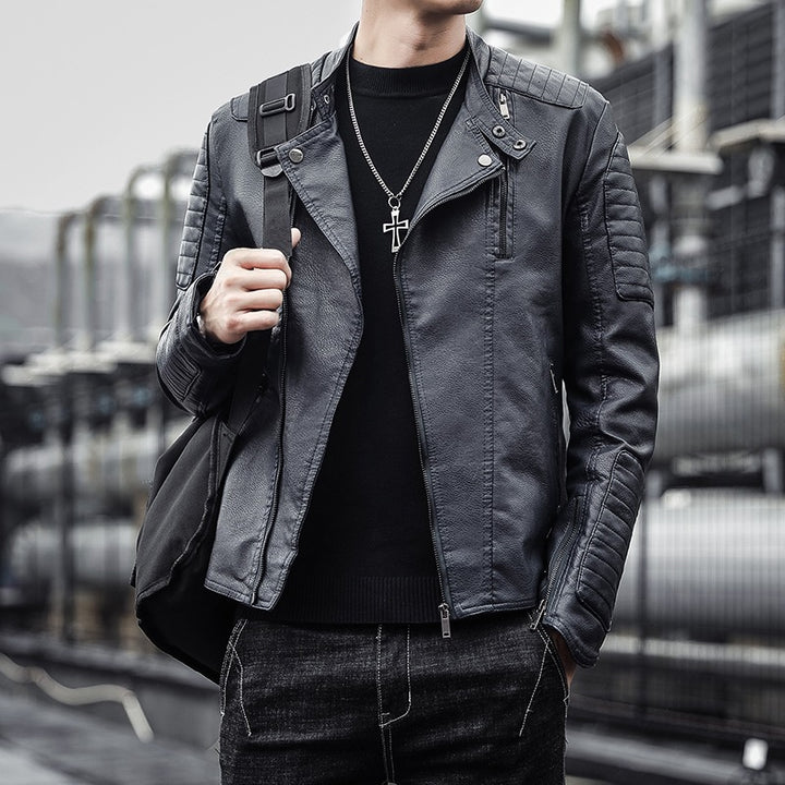 Herren Modische Bikerjacke aus Kunstleder Drune 1787738599