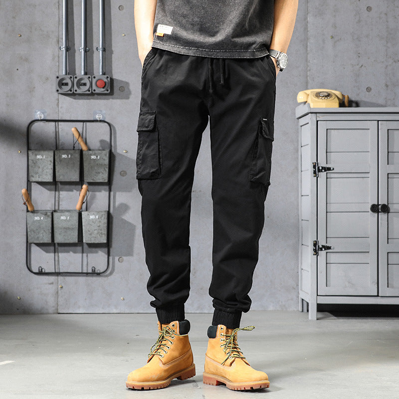 Herren Funktionale Cargo-Joggerhose mit elastischem Komfortbund, großzügigen Klapp-Utility-Taschen und gerippten Knöcheln Drune