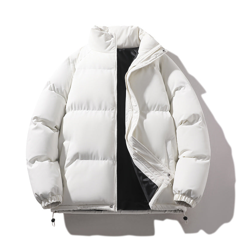 Unisex Wattierte Steppjacke aus Daunenimitat mit hohem Kragen und Kordelzug Drune