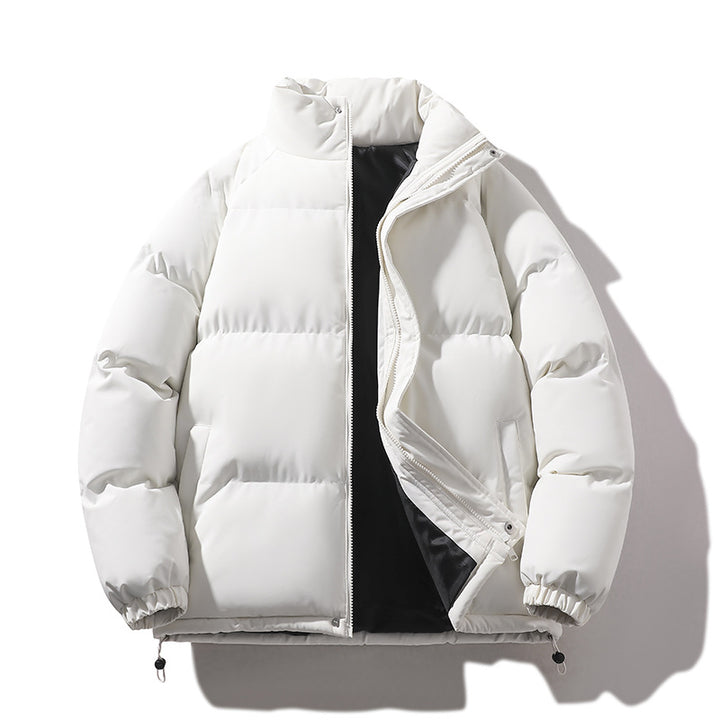 Unisex Wattierte Steppjacke aus Daunenimitat mit hohem Kragen und Kordelzug Drune