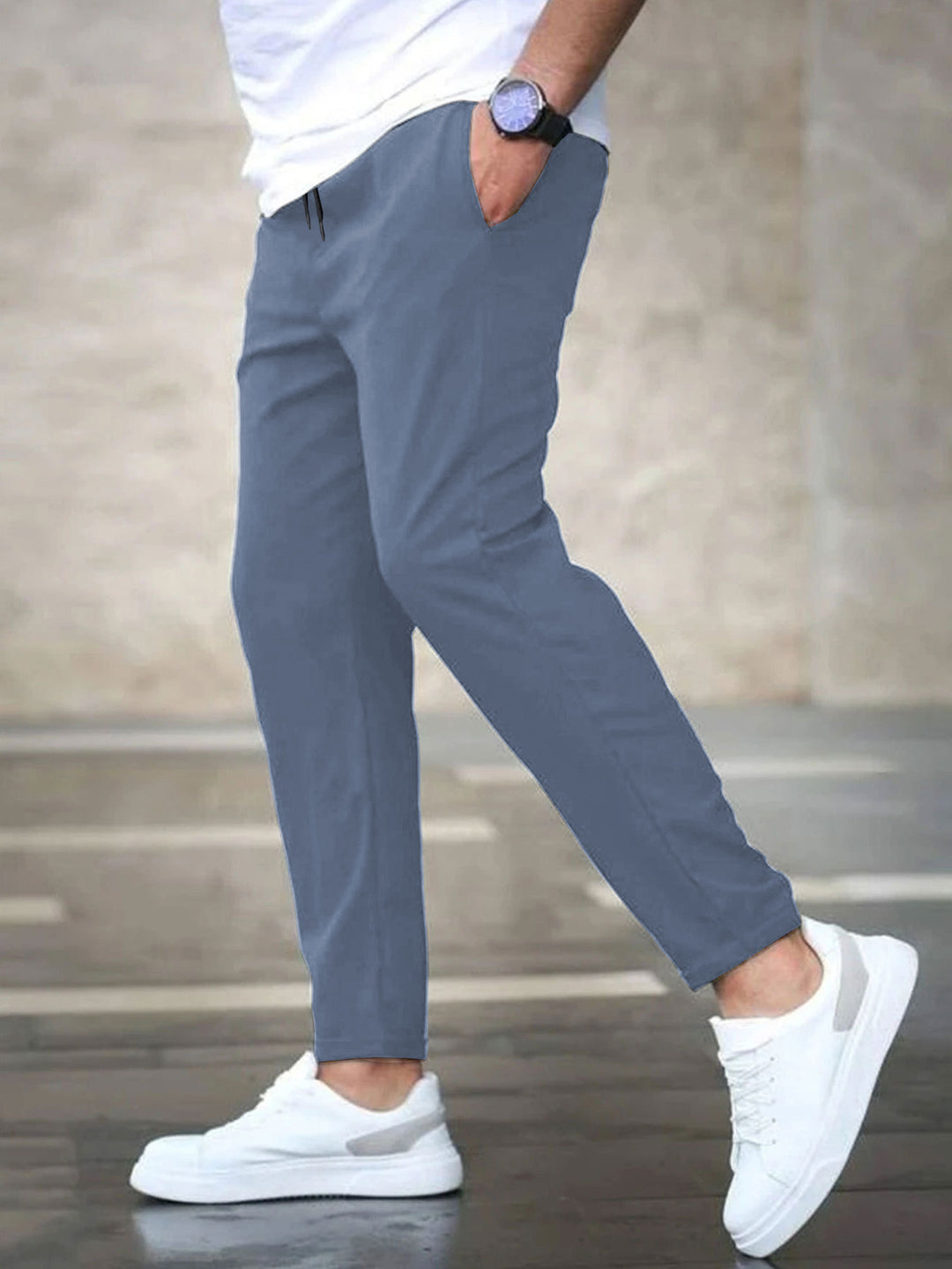 Herren lässige Freizeithose mit elastischem Bund und praktischen Taschen Drune