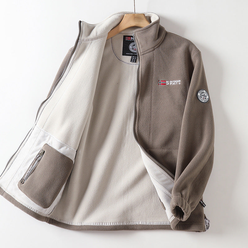 Herren Mikrofleece-Quiltjacke mit Stehkragen, elastischen Bündchen und verdeckten Eingrifftaschen Drune