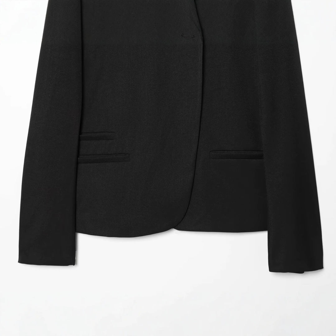 Damen Kurzer Blazer mit Stehkragen, verdeckter Knopfleiste und taillierter Silhouette Drune