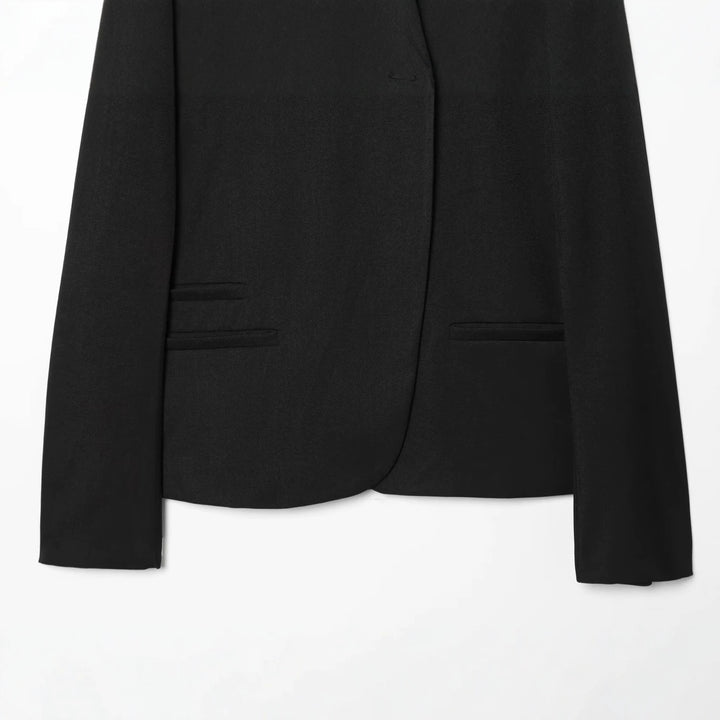 Damen Kurzer Blazer mit Stehkragen, verdeckter Knopfleiste und taillierter Silhouette Drune