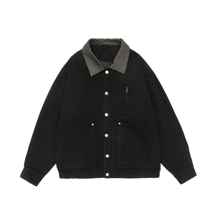Herren Boxy-Canvas-Fieldblouson mit Druckknopfleiste und großen Utility‑Taschen Drune