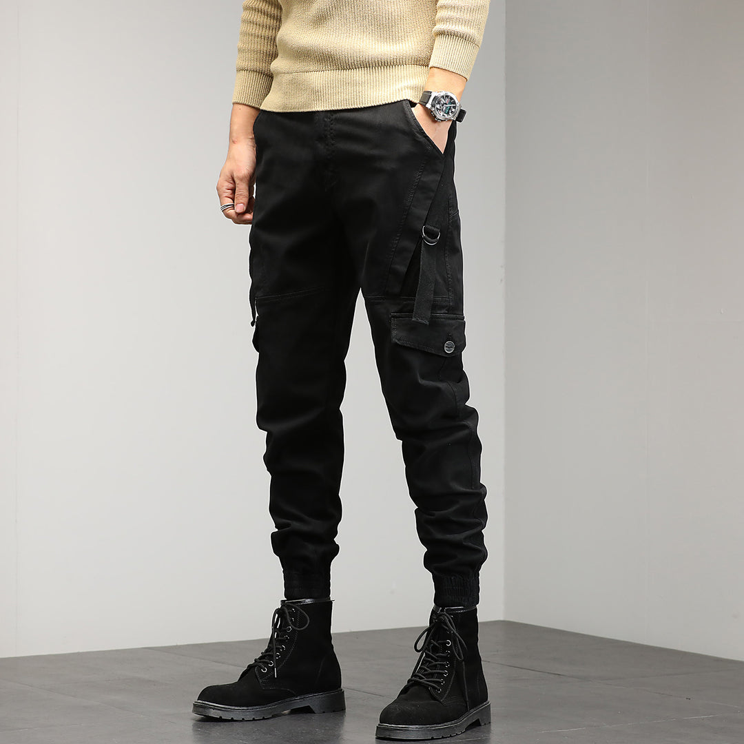Herren Tapered‑Cargo‑Joggerhose mit ergonomischen Knieabnähern, Klapp‑Utility‑Taschen und geripptem Knöchelabschluss Drune