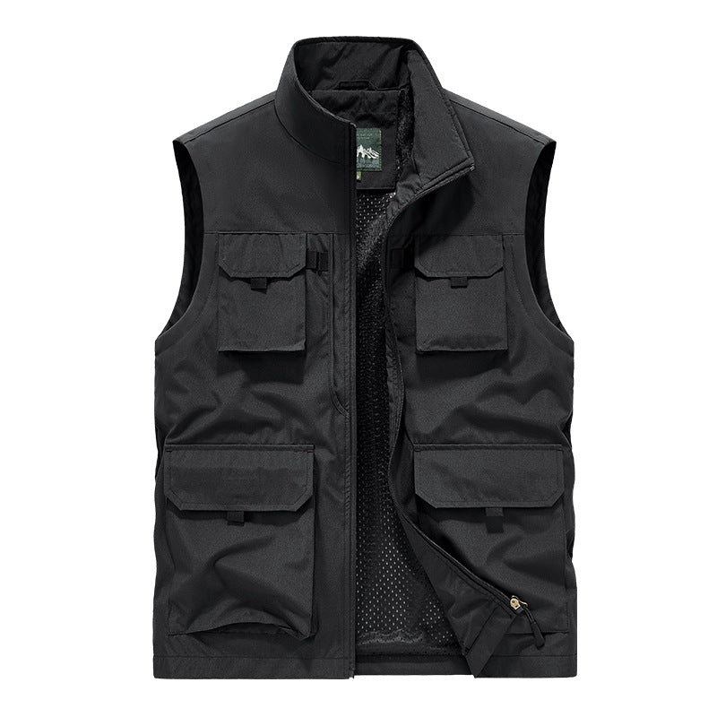 Herren Multifunktionale Outdoorweste mit Mehrfach-Taschen und atmungsaktivem Meshfutter Drune