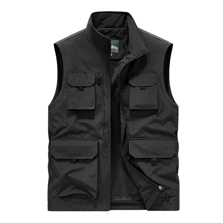 Herren Multifunktionale Outdoorweste mit Mehrfach-Taschen und atmungsaktivem Meshfutter Drune