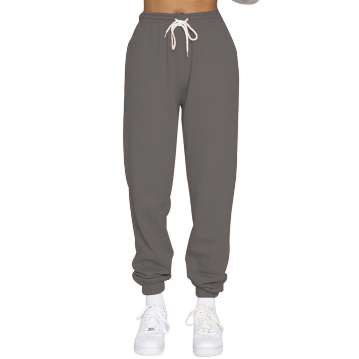 Damen nan taillierte Jogginghose mit hohem Bund Kordelzug und elastischen Knöchelbündchen Drune
