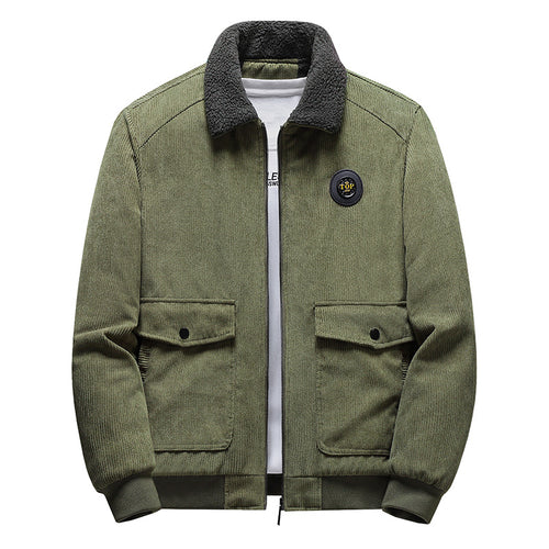 Herren Lässige Cordjacke mit Teddykragen Drune