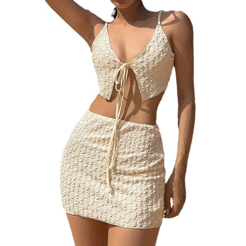 Damen Crop-Top und Rock-Set Drune