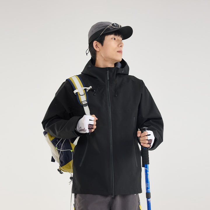 Herren Wasserdichte Softshell-Outdoorjacke mit verstellbarer Kapuze und atmungsaktiver Membran Drune