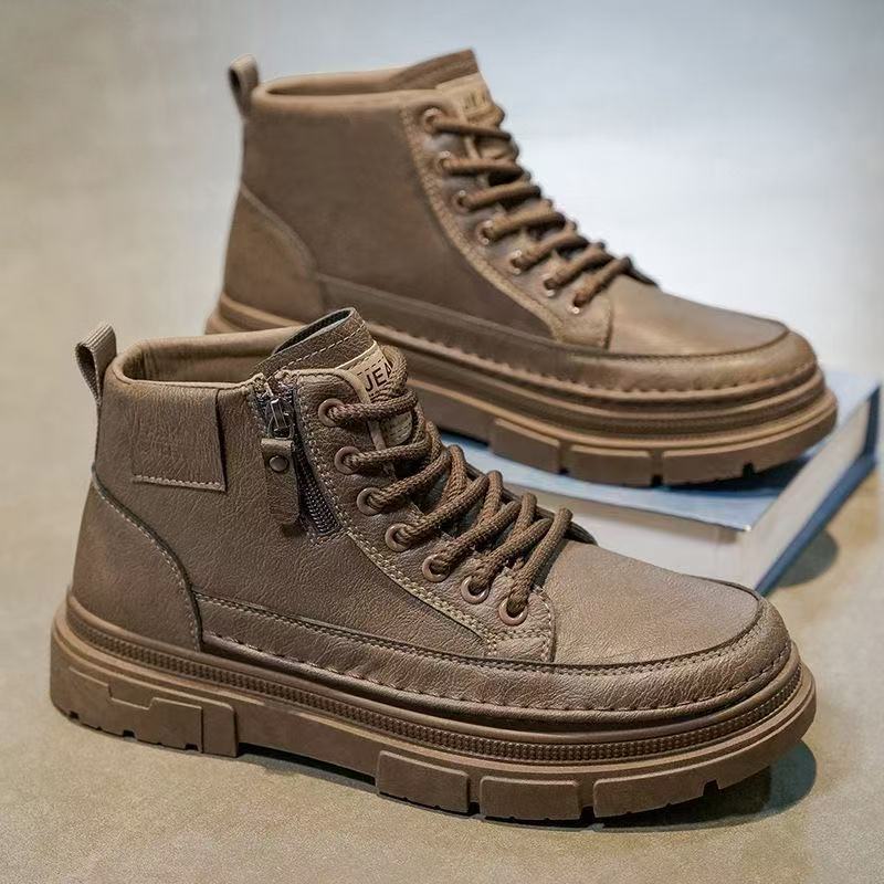 Herren Chunky-Boots mit Reißverschluss, gepolstertem Schaft und profilierter Sohle Drune