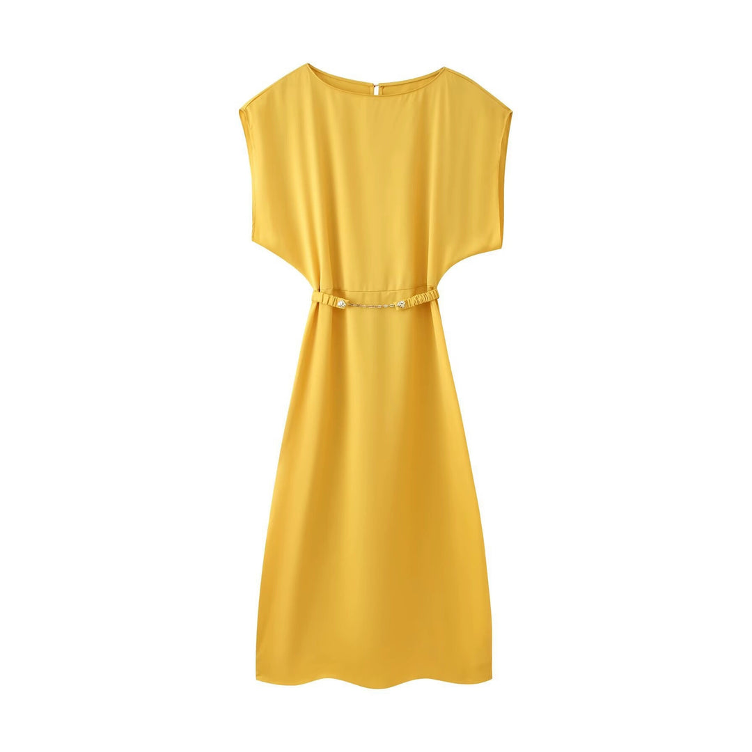 Damen lässiges Wickelkleid mit Gürtelakzenten Drune