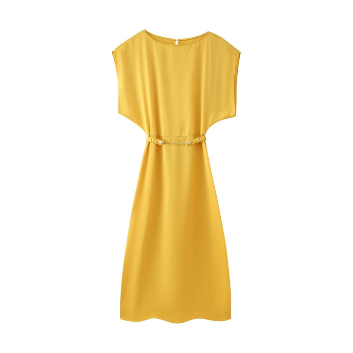 Damen lässiges Wickelkleid mit Gürtelakzenten Drune