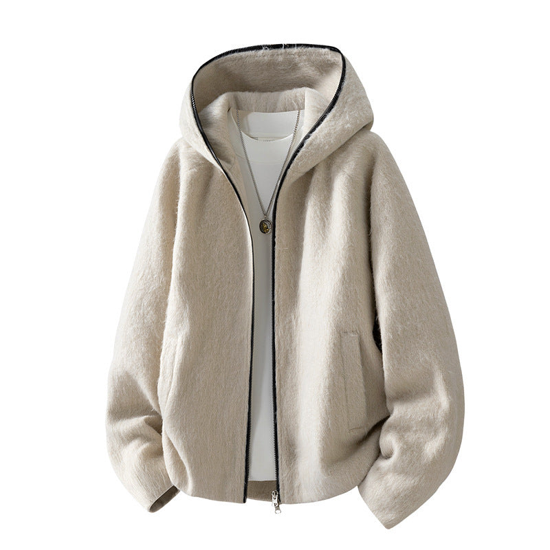 Herren Bequeme Fleecejacke mit Kapuze Drune