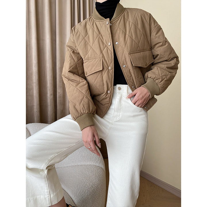 Damen gesteppte Übergangsjacke mit minimalistischen Details Drune