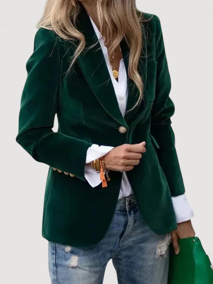 Damen Eleganter Samt Blazer