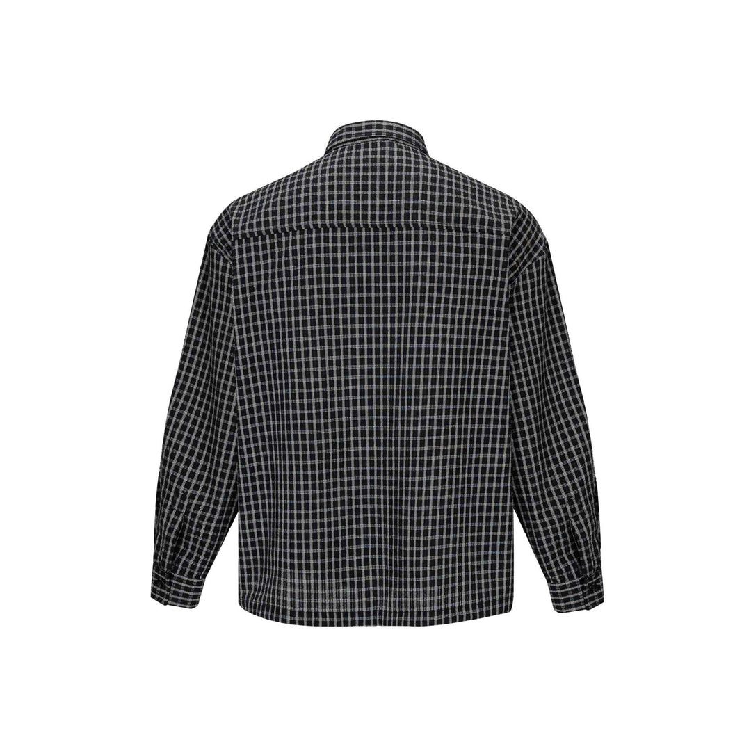 Herren Kariertes Flanellhemd im Overshirt‑Stil mit aufgesetzter Brusttasche Drune