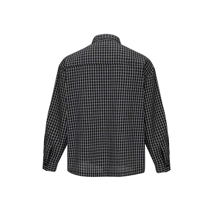 Herren Kariertes Flanellhemd im Overshirt‑Stil mit aufgesetzter Brusttasche Drune