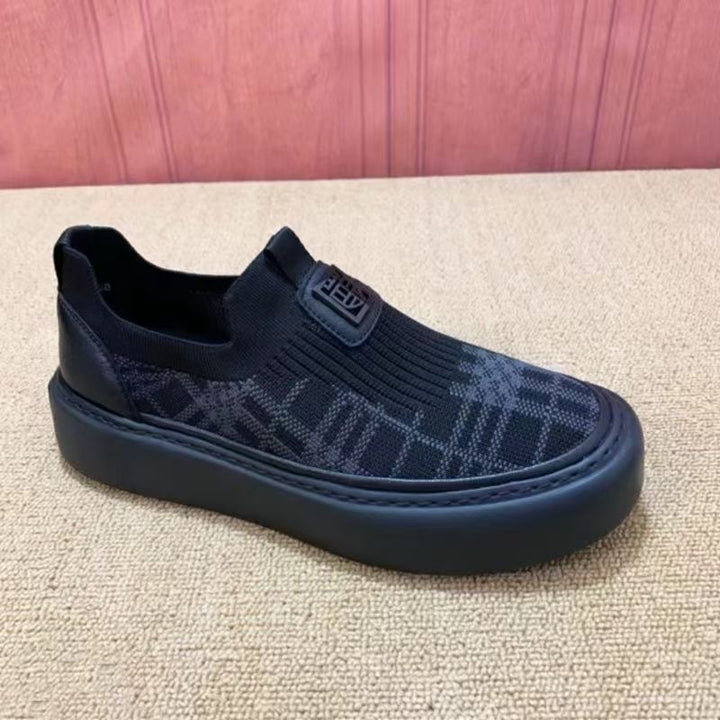 Herren Strick-Slip-on-Sneaker mit elastischem Schaft und dicker Plateau-Sohle Drune