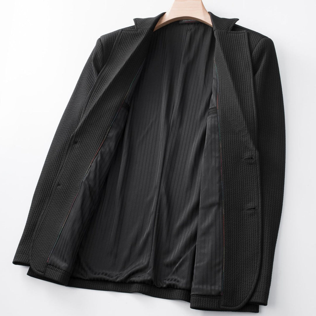Herren Strukturblazer aus strukturiertem Jersey mit aufgesetzten Taschen Drune