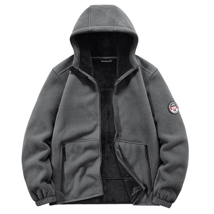 Herren Thermo-Fleece-Hoodie mit isolierendem Sherpa-Besatz und verdeckten Reißverschlusstaschen Drune