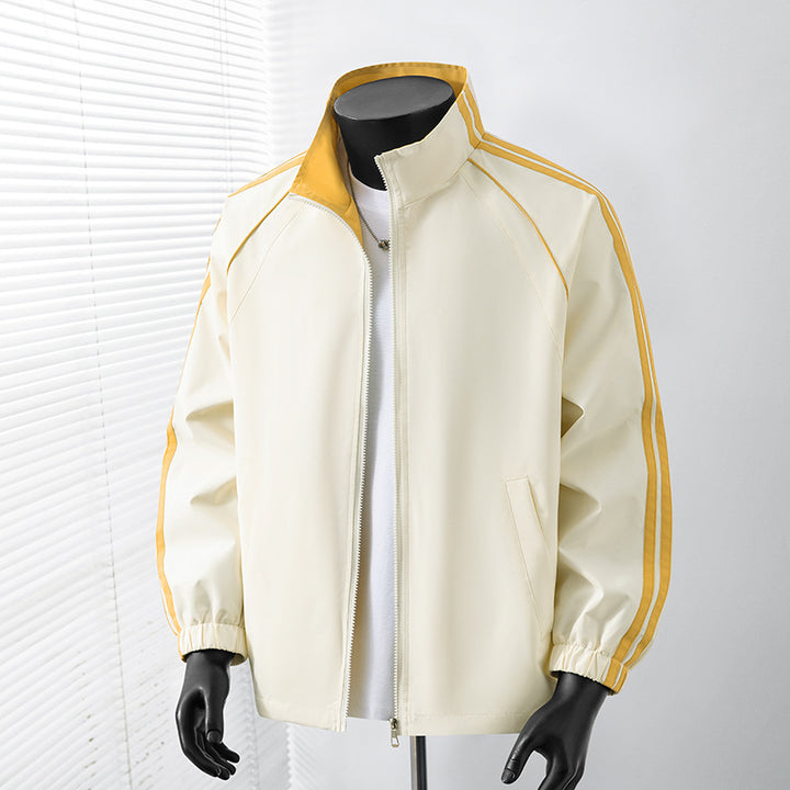 Herren Leichte Track‑Blousonjacke mit Stehkragen und Kontraststreifen Drune