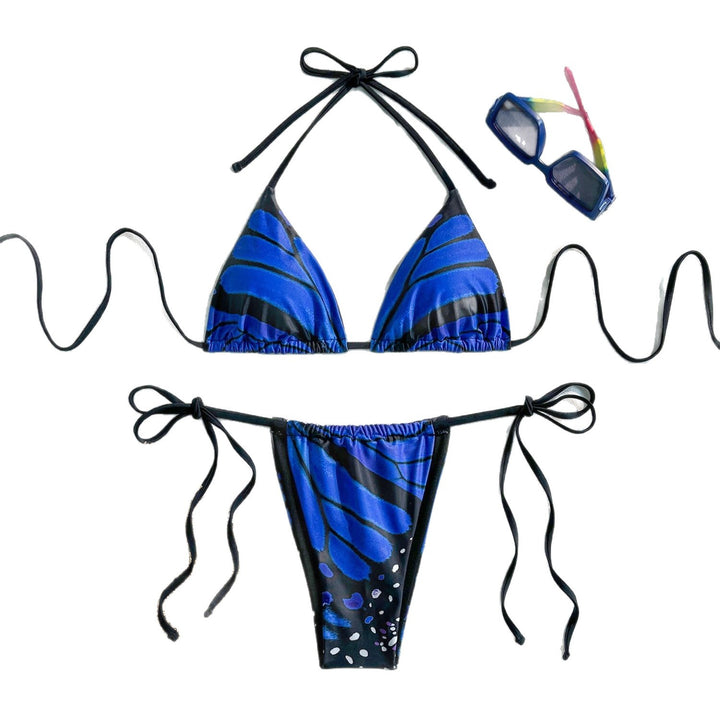 Damen Triangel-Bikini mit lebhaftem Schmetterlingsdesign Drune