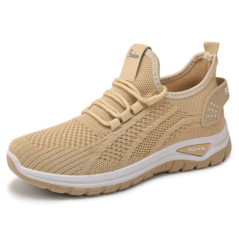 Damen nan sockenähnlicher Strick-Fit Sneaker mit elastischer Schnürung, gelochter Fersenverstärkung und dämpfender Plateau-Sohle Drune