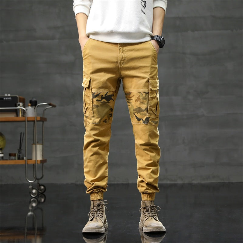 Herren Cargo-Jogginghose mit Camouflage-Knieeinsatz & elastischen Bündchen Drune