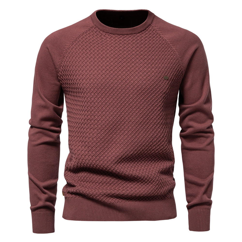 Herren Strickpullover mit modernem Strukturmuster und Rundhalsausschnitt Drune