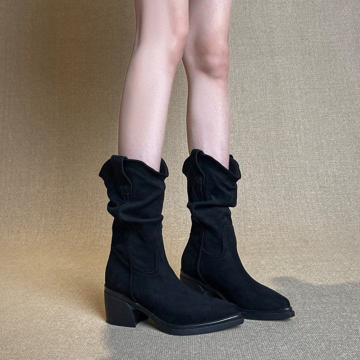 Damen Modische und bequeme Stiefeletten Drune