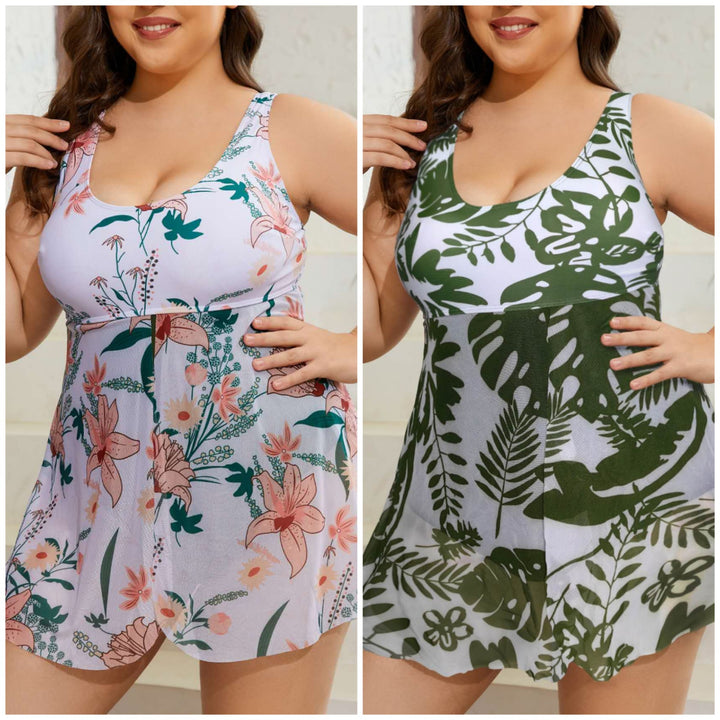 Damen Bademode mit floralem Überrock Drune