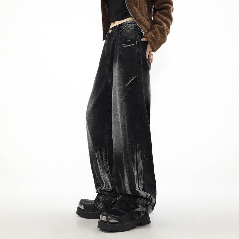 Damen Weite Denim-Hose im modernen Design mit einzigartigen Details Drune