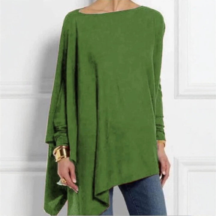Damen nan drapierte Oversize-Tunika mit schrägem Zipfelsaum und weiten Fledermausärmeln Drune