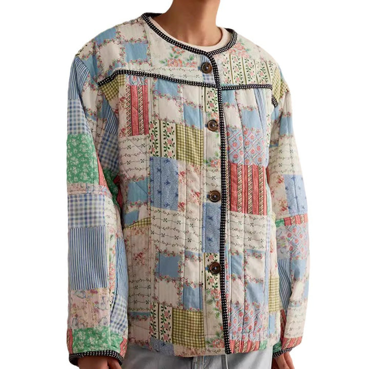 Damen Gestepptes Patchwork-Bomberjacke Drune