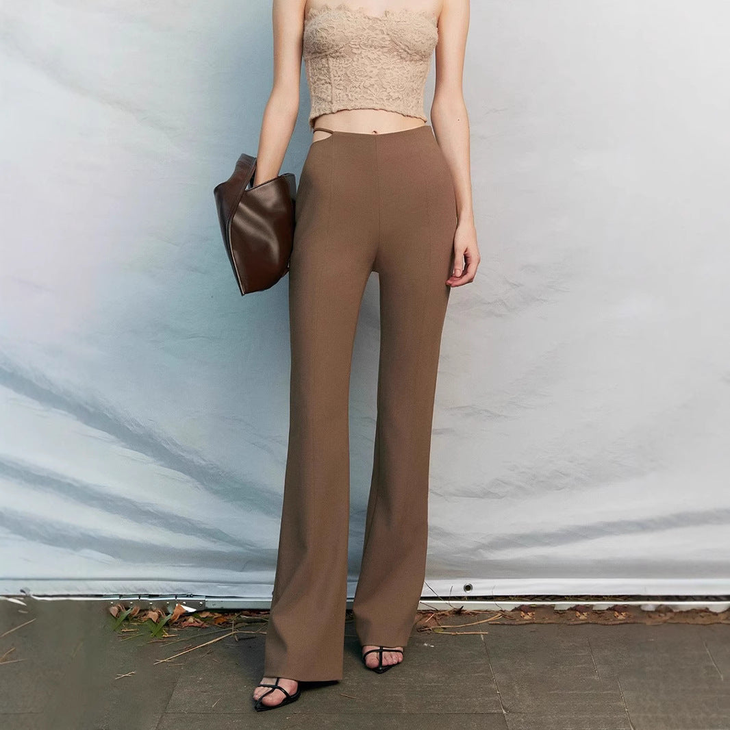 Damen Elegante und figurbetonte Flared-Hosen Drune