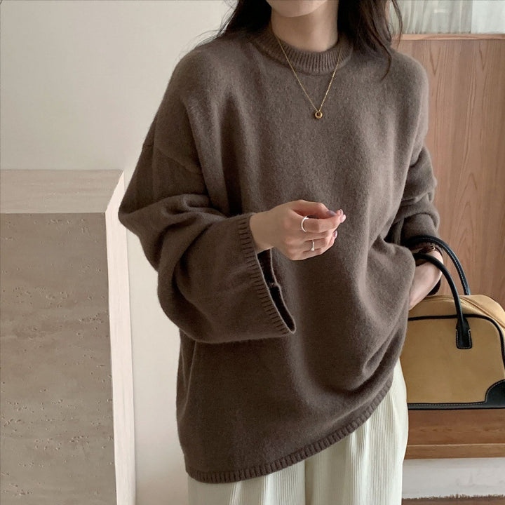 Damen Oversized Strickpullover mit weitem Schnitt und feinem Material Drune