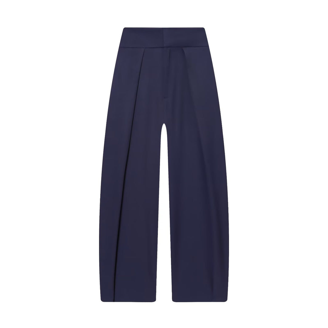 Damen elegante weite Hose mit feinen Falten Drune