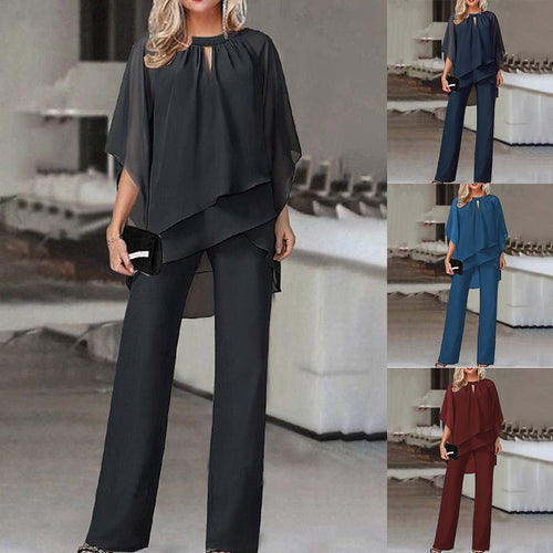 Damen Elegantes Geschichtetes Chiffon Tunika Set Drune