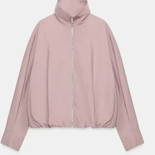 Damen Kurzweiter Blouson mit hohem Rollkragen und überlangen Manschetten Drune