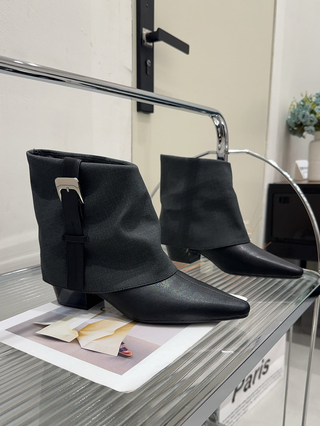 Damen Modische Stiefeletten mit elegantem Wickeldesign Drune