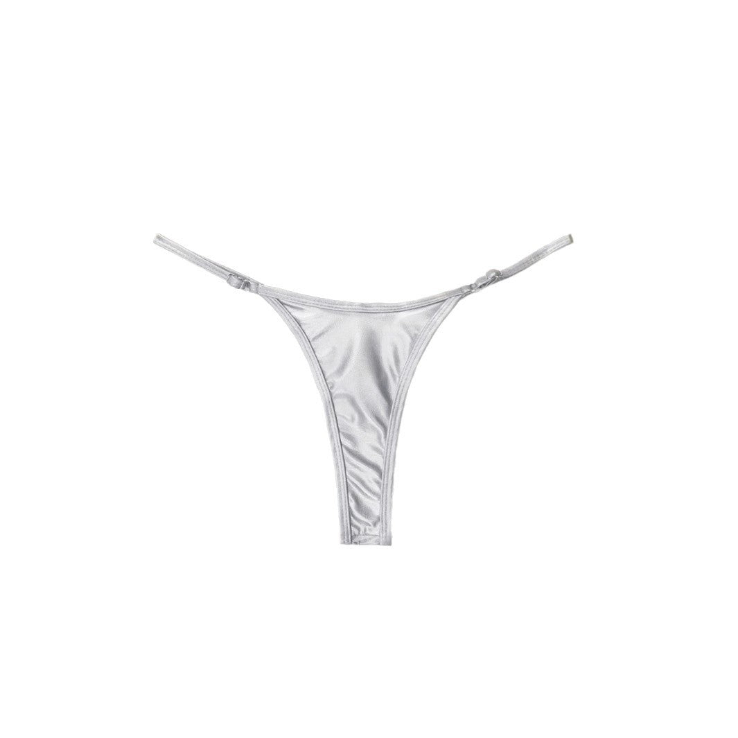 Damen Hochwertiger Metallic-String-Tanga mit verstellbaren Trägern Drune