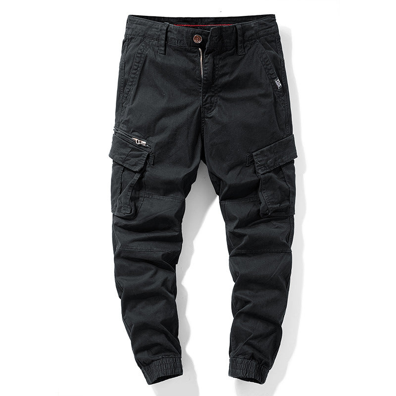 Herren Tapered‑Cargohose im Joggerstil mit Knieabnähern, Mehrfachtaschen und elastischen Knöchelbündchen Drune