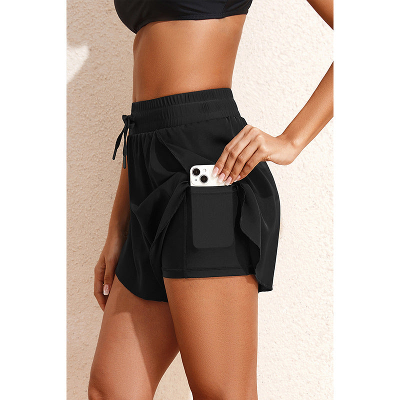 Damen Sportliche Shorts mit elastischem Bund und seitlichen Taschen Drune