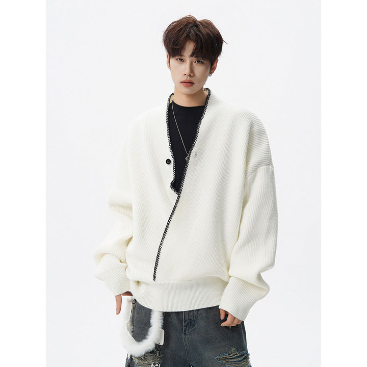 Herren Großer Strickpullover mit Knopfleiste Drune