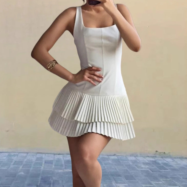 Damen Fließendes Kurzkleid mit Rüschendetails Drune
