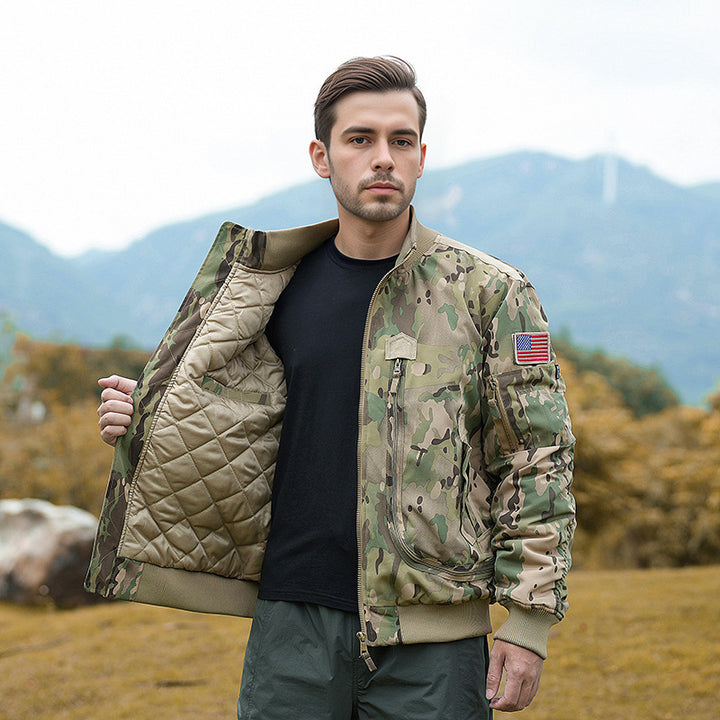 Herren modische Bomberjacke mit isolierendem Innenfutter und praktischen Taschen Drune