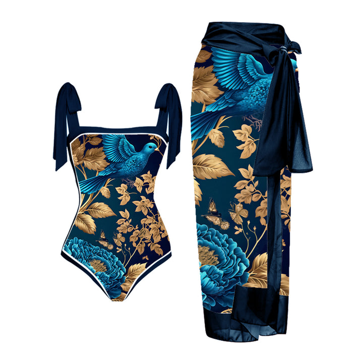 Damen Bademode-Set mit stilvollem Wickelrock Drune